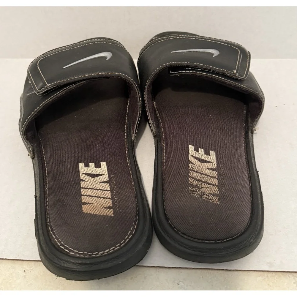 Nike Comfort‎ Slide 2 Sandals Men's Size 7 Black Swoosh Memory Foam 415205-002